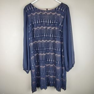 Ronnie Nicole Black Sheath Lace Dress - Size 18